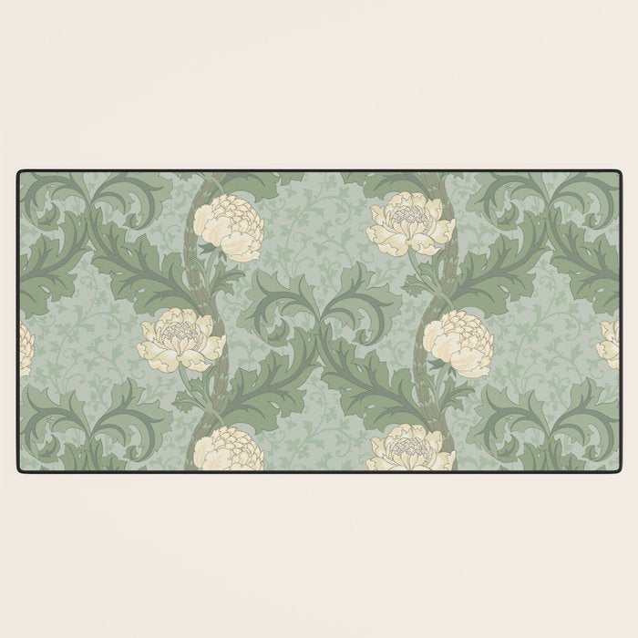 Vintage Floral Arts and Crafts Style Desk Mat Gallery Image 3