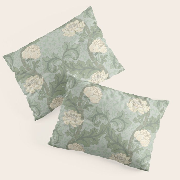 Vintage Floral Arts and Crafts Style Pillow Sham Gallery Image 3