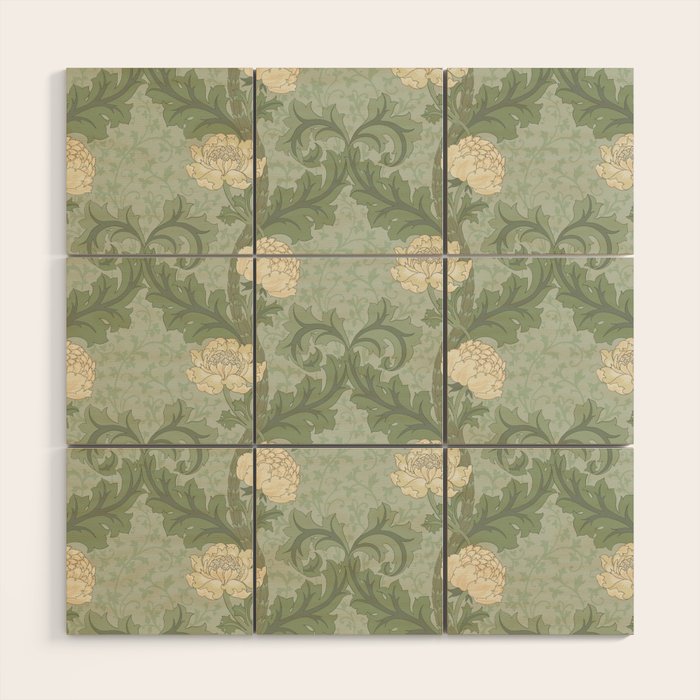 Vintage Floral Arts and Crafts Style Wood Wall Art Gallery Image 1