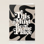 This Must Be The Place - 70s, Vintage, Retro, Abstract Pattern (Black & Beige) Stationery Card Gallery Image 2