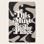 This Must Be The Place - 70s, Vintage, Retro, Abstract Pattern (Black & Beige) Cutting Board Gallery Image 1