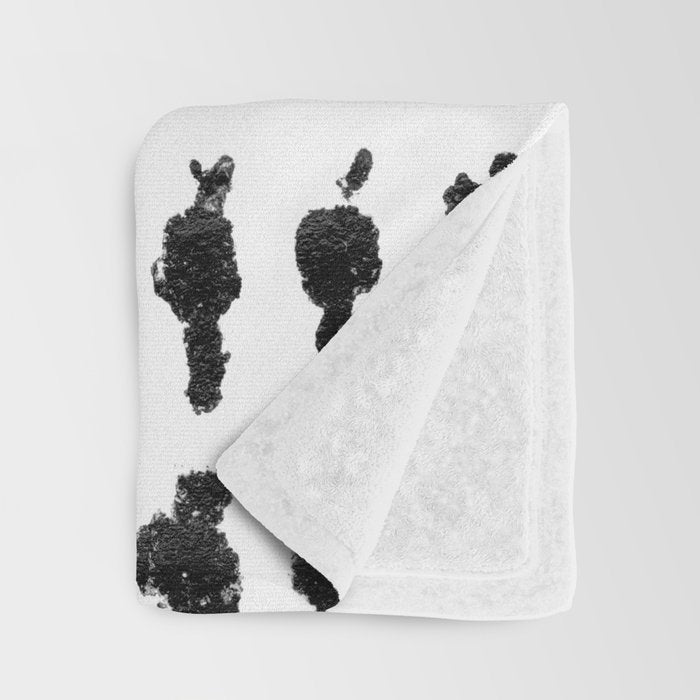 Medium Dots Pattern Black and White Distressed Texture Abstract Throw Blanket Gallery Image 3