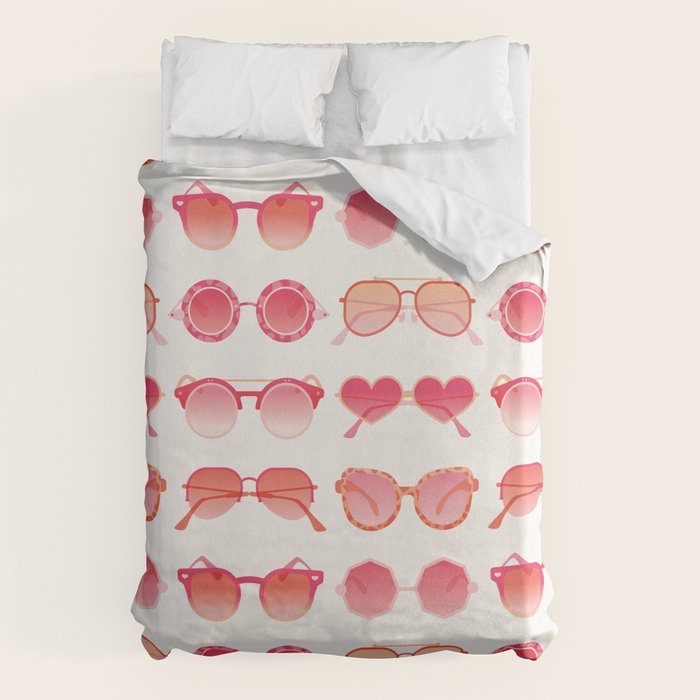 Sunglasses Collection - Pink OmbrÃ© Palette Duvet Cover Gallery Image 1