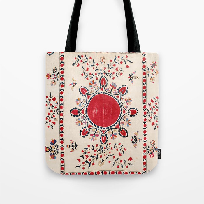 Tashkent Suzani Kokand Uzbekistan Embroidery Print Tote Bag Gallery Image 1