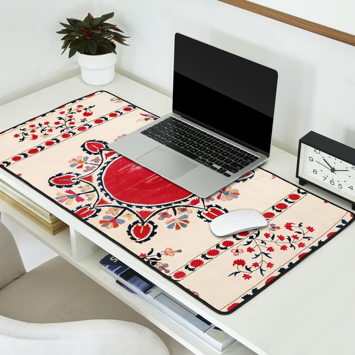 Tashkent Suzani Kokand Uzbekistan Embroidery Print Desk Mat Gallery Image 2