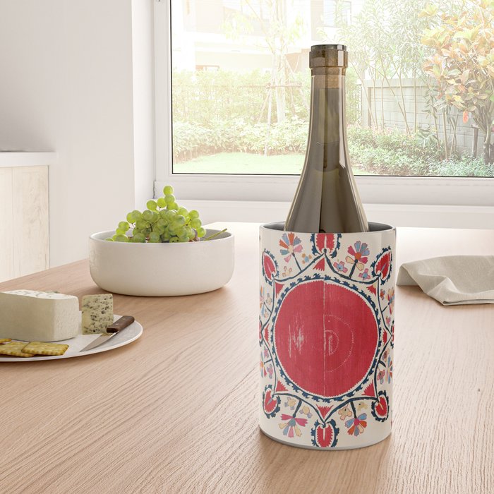Tashkent Suzani Kokand Uzbekistan Embroidery Print Wine Chiller Gallery Image 4