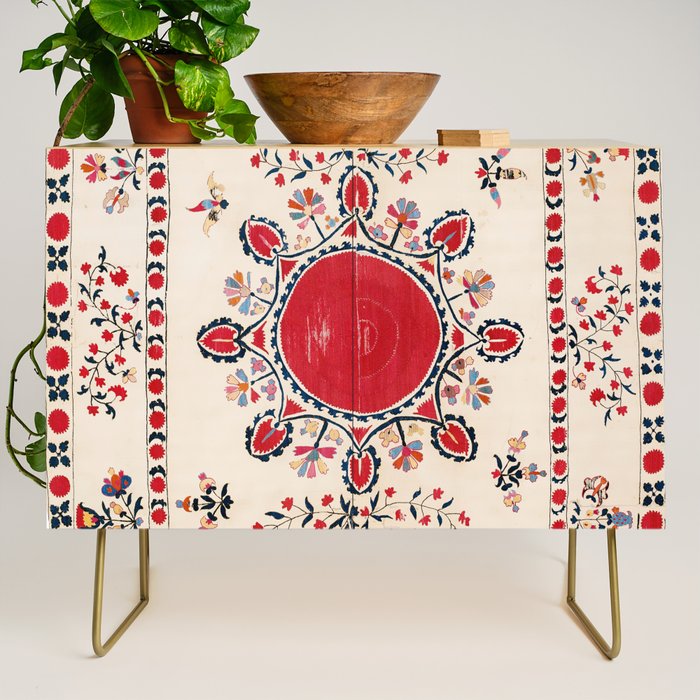 Tashkent Suzani Kokand Uzbekistan Embroidery Print Credenza Gallery Image 1