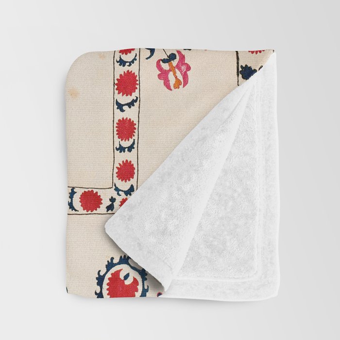 Tashkent Suzani Kokand Uzbekistan Embroidery Print Throw Blanket Gallery Image 3