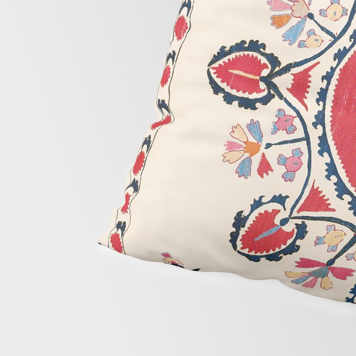 Tashkent Suzani Kokand Uzbekistan Embroidery Print Pillow Sham Gallery Image 4