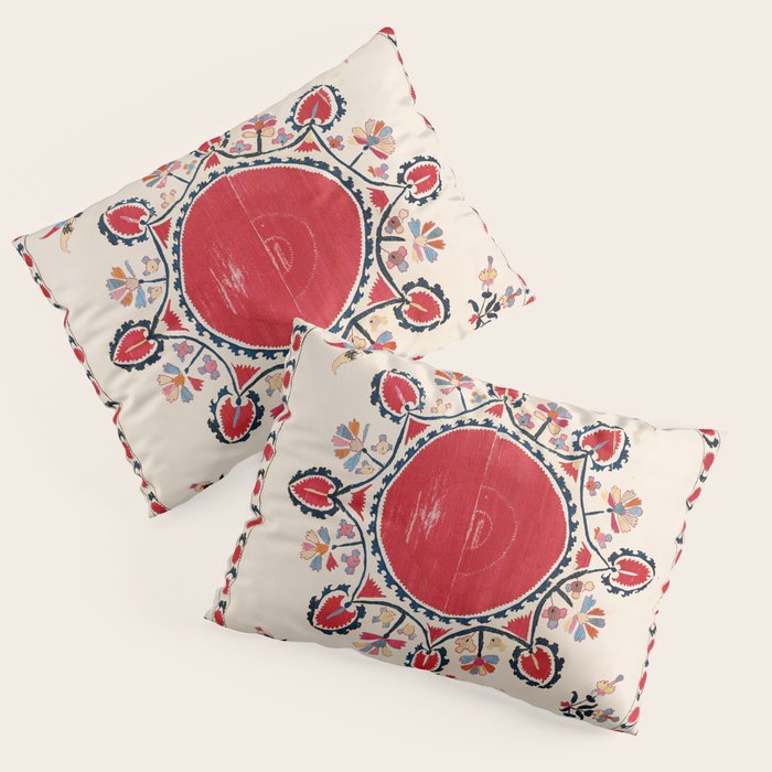 Tashkent Suzani Kokand Uzbekistan Embroidery Print Pillow Sham Gallery Image 1