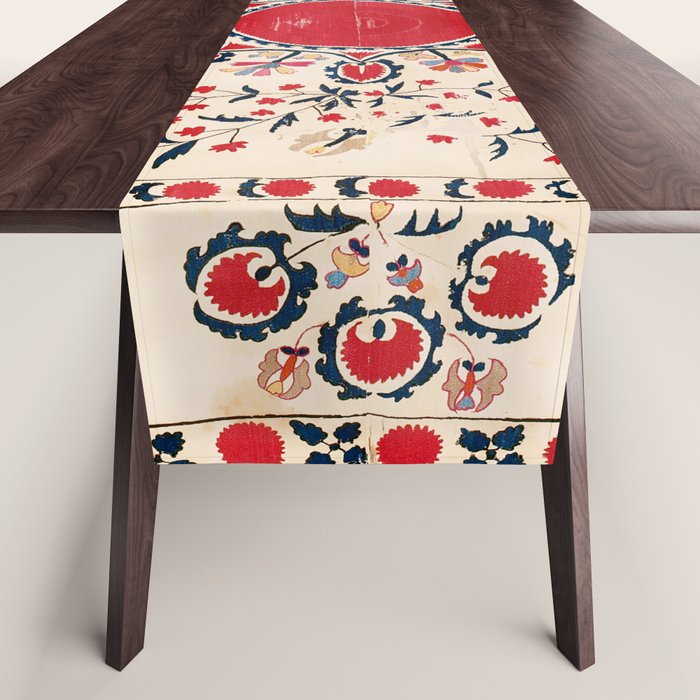 Tashkent Suzani Kokand Uzbekistan Embroidery Print Table Runner