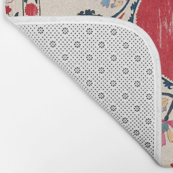 Tashkent Suzani Kokand Uzbekistan Embroidery Print Bath Mat Gallery Image 2