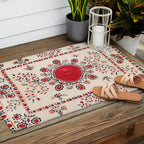 Tashkent Suzani Kokand Uzbekistan Embroidery Print Outdoor Rug Gallery Image 2