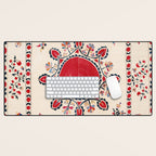 Tashkent Suzani Kokand Uzbekistan Embroidery Print Desk Mat Gallery Image 1