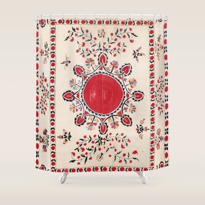 Tashkent Suzani Kokand Uzbekistan Embroidery Print Shower Curtain Gallery Image 1