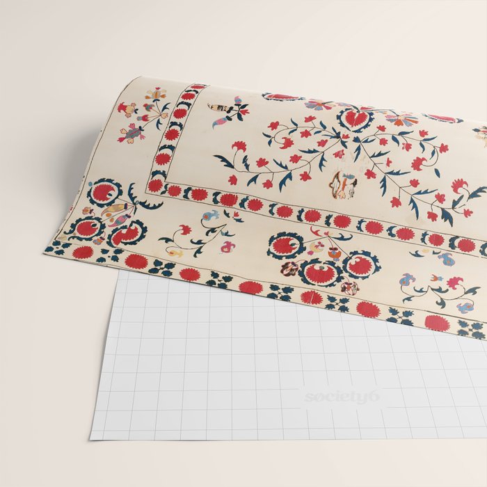 Tashkent Suzani Kokand Uzbekistan Embroidery Print Wrapping Paper Gallery Image 2