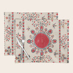 Tashkent Suzani Kokand Uzbekistan Embroidery Print Placemat Gallery Image 1