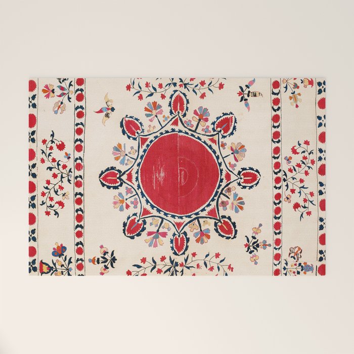 Tashkent Suzani Kokand Uzbekistan Embroidery Print Welcome Mat Gallery Image 1