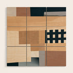 Modern Abstraction Mocha Mousse 3 Wood Wall Art Gallery Image 1
