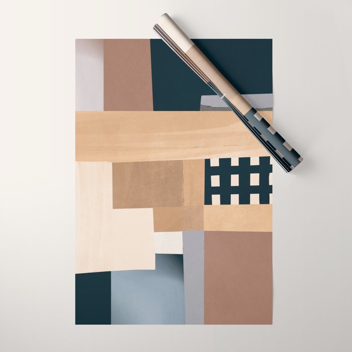 Modern Abstraction Mocha Mousse 3 Wrapping Paper Gallery Image 1