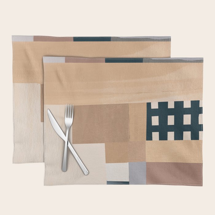 Modern Abstraction Mocha Mousse 3 Placemat Gallery Image 1