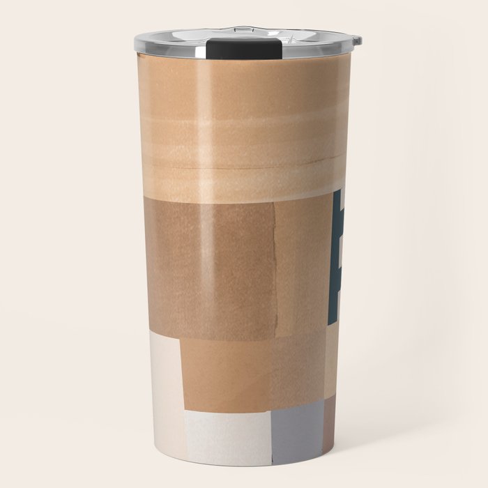 Modern Abstraction Mocha Mousse 3 Travel Mug Gallery Image 1