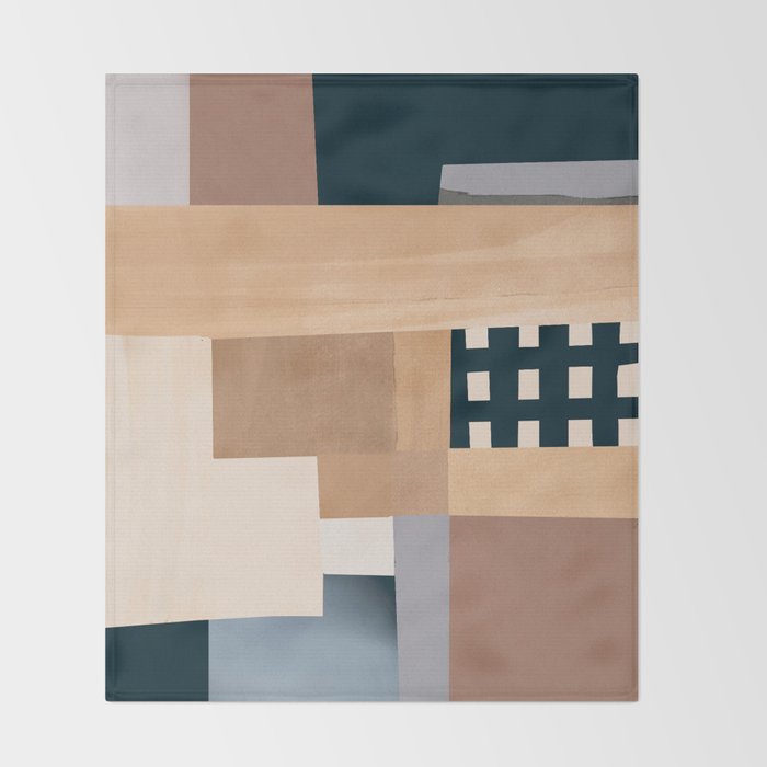 Modern Abstraction Mocha Mousse 3 Throw Blanket Gallery Image 2