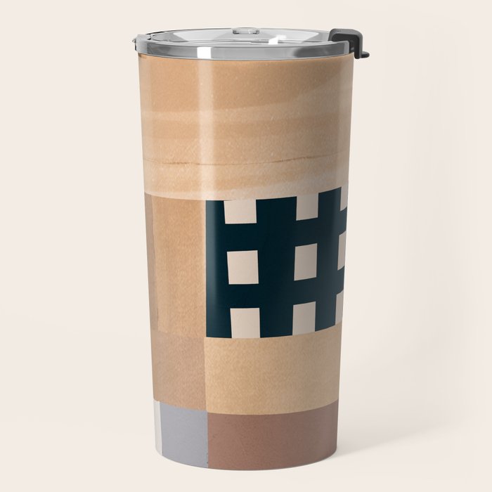 Modern Abstraction Mocha Mousse 3 Travel Mug Gallery Image 2