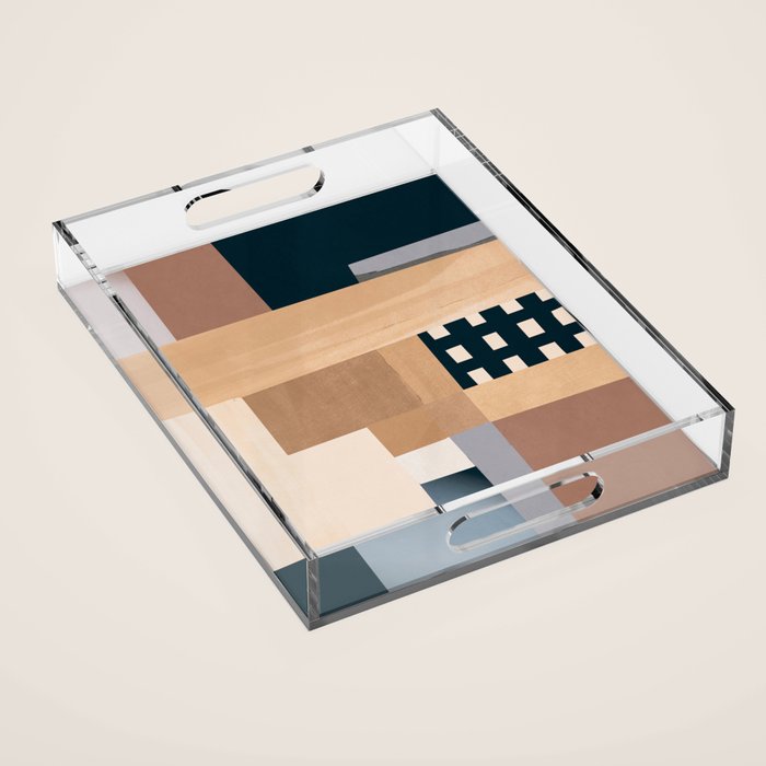 Modern Abstraction Mocha Mousse 3 Acrylic Tray Gallery Image 1