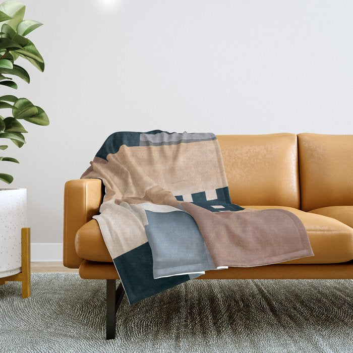 Modern Abstraction Mocha Mousse 3 Throw Blanket Gallery Image 1