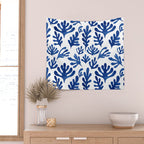 Matisse Blue Cut Outs Mid Century Modern Art Pattern Wall Tapestry Gallery Image 2
