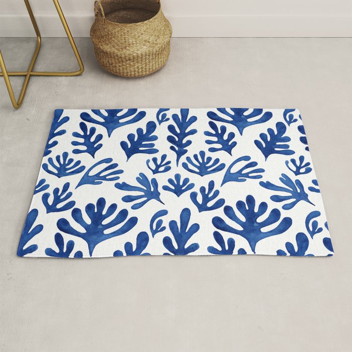 Matisse Blue Cut Outs Mid Century Modern Art Pattern Rug Gallery Image 1