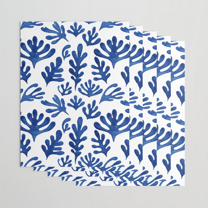 Matisse Blue Cut Outs Mid Century Modern Art Pattern Wrapping Paper Gallery Image 3