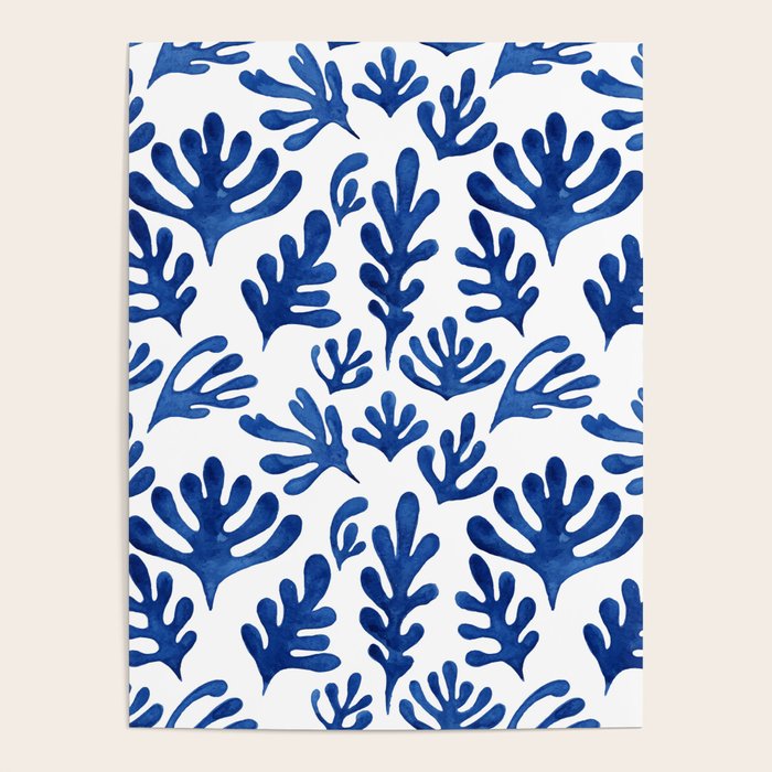 Matisse Blue Cut Outs Mid Century Modern Art Pattern Poster Gallery Image 4