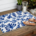Matisse Blue Cut Outs Mid Century Modern Art Pattern Outdoor Rug Gallery Image 2