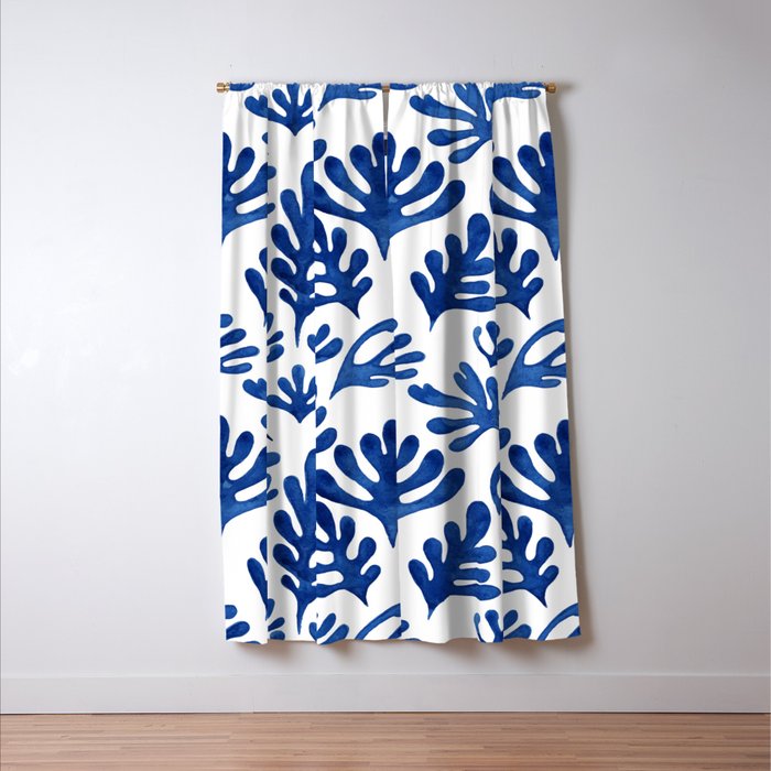 Matisse Blue Cut Outs Mid Century Modern Art Pattern Window Curtain Gallery Image 3