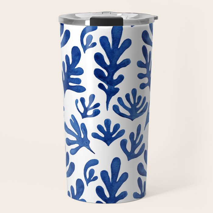 Matisse Blue Cut Outs Mid Century Modern Art Pattern Travel Mug Gallery Image 1