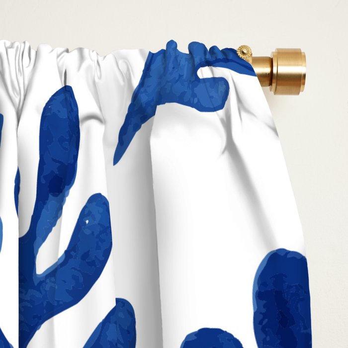 Matisse Blue Cut Outs Mid Century Modern Art Pattern Window Curtain Gallery Image 2