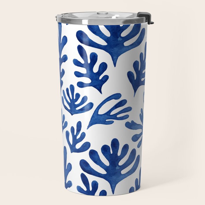Matisse Blue Cut Outs Mid Century Modern Art Pattern Travel Mug Gallery Image 2