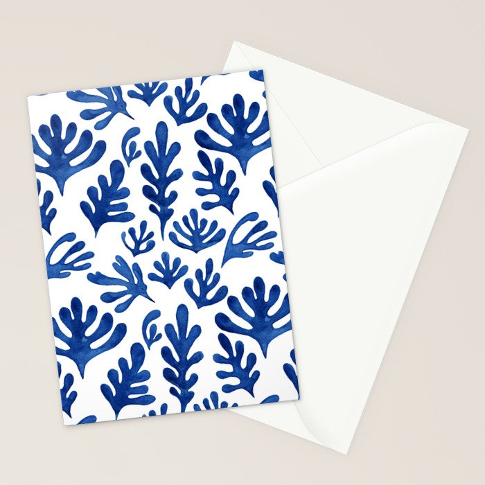 Matisse Blue Cut Outs Mid Century Modern Art Pattern Stationery Card Gallery Image 2