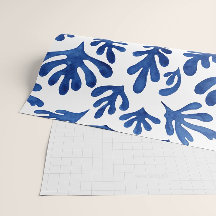 Matisse Blue Cut Outs Mid Century Modern Art Pattern Wrapping Paper Gallery Image 2