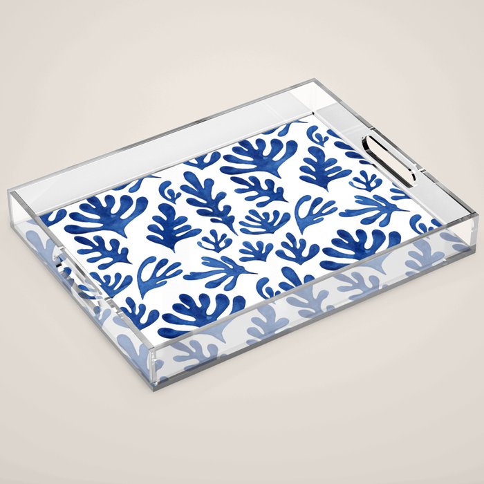 Matisse Blue Cut Outs Mid Century Modern Art Pattern Acrylic Tray Gallery Image 1