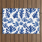Matisse Blue Cut Outs Mid Century Modern Art Pattern Outdoor Rug Gallery Image 1