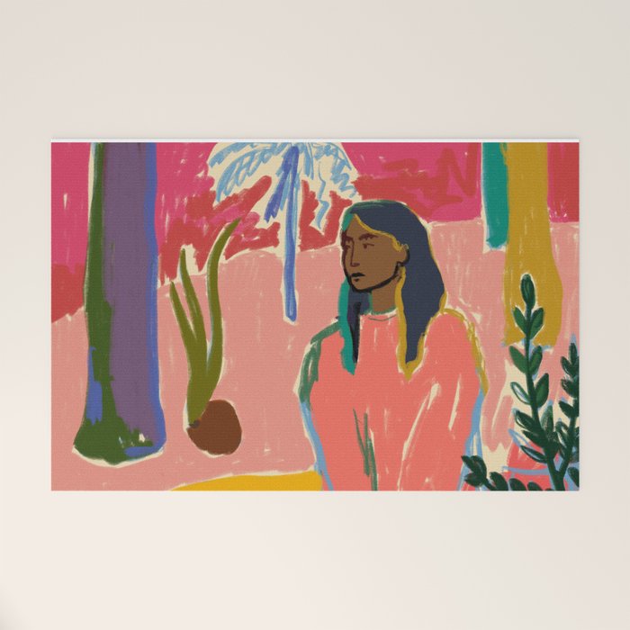 WOMAN WITH FRUIT Welcome Mat Gallery Image 1