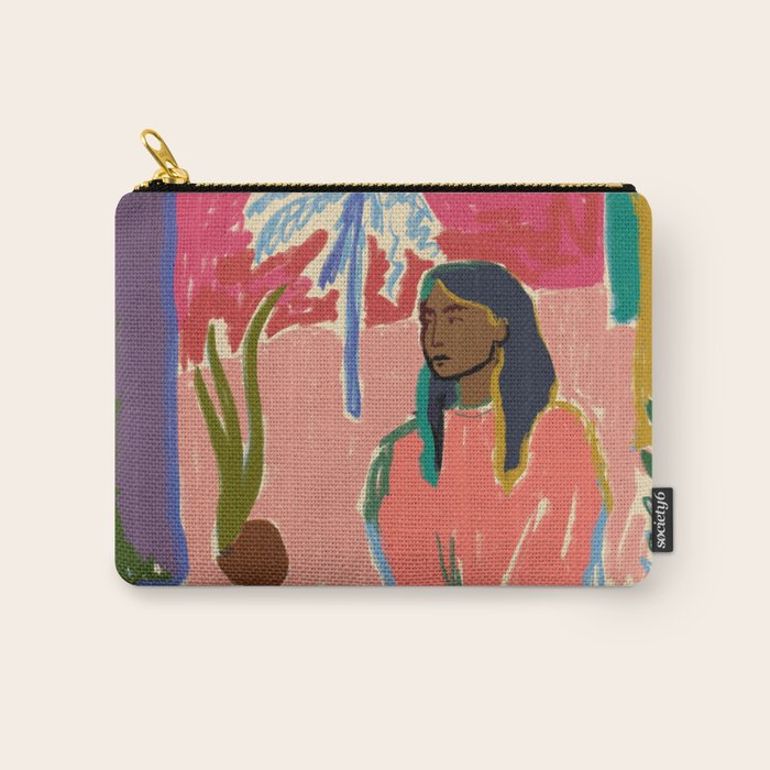 WOMAN WITH FRUIT Carry All Pouch Gallery Image 1