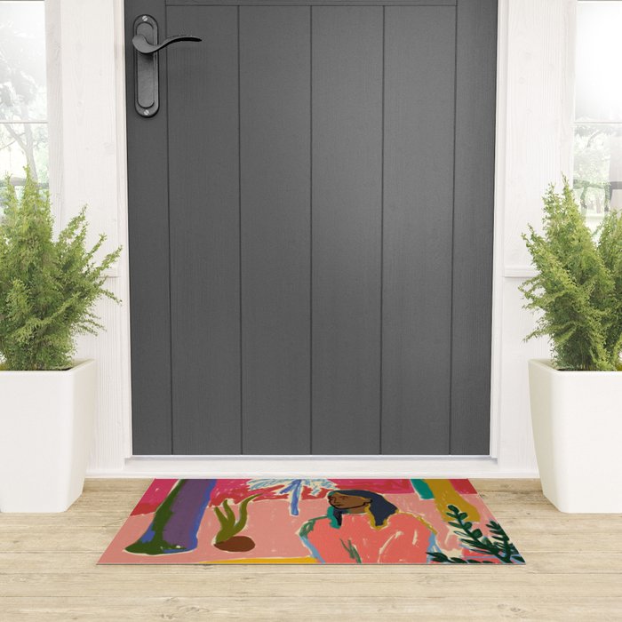 WOMAN WITH FRUIT Welcome Mat Gallery Image 3