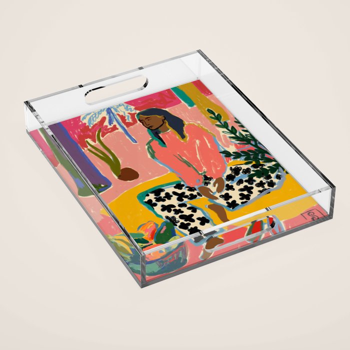 WOMAN WITH FRUIT Acrylic Tray Gallery Image 1
