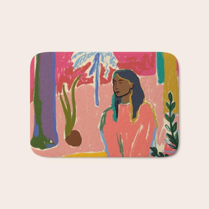WOMAN WITH FRUIT Bath Mat Gallery Image 1