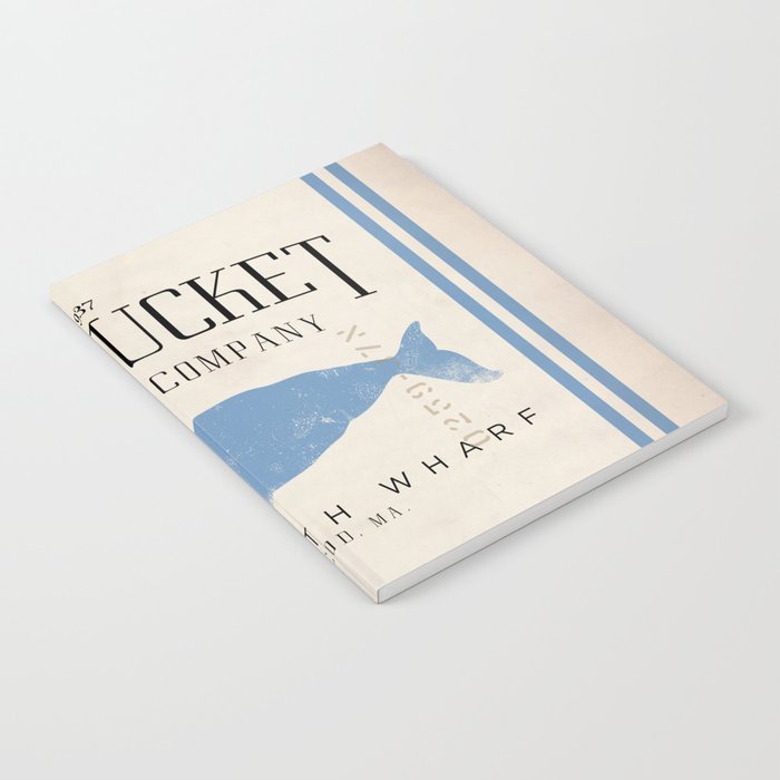 Nantucket whale nautical ocean wharf Massachusetts cottage beach house art Notebook Gallery Image 1