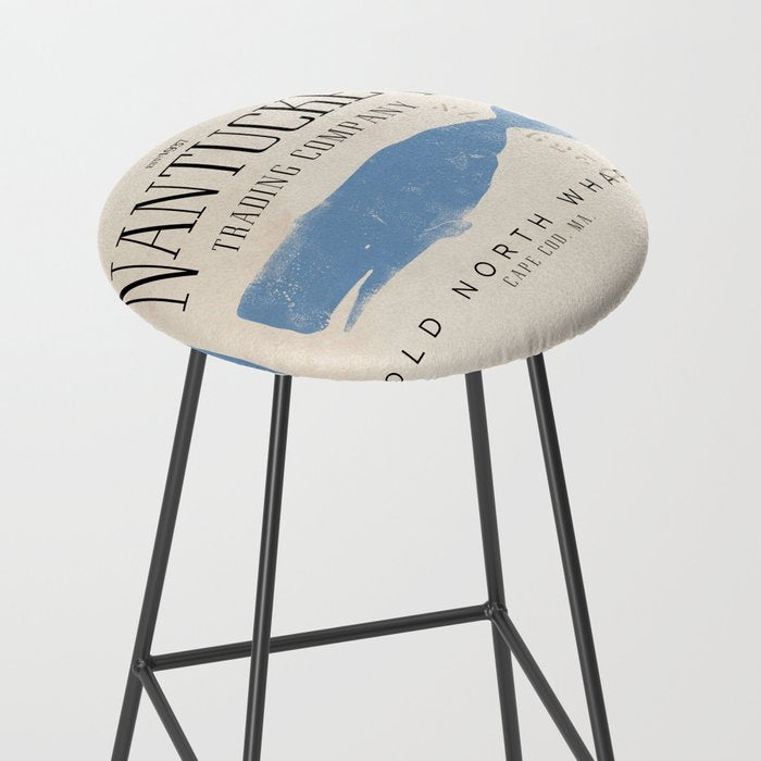 Nantucket whale nautical ocean wharf Massachusetts cottage beach house art Stool Gallery Image 2